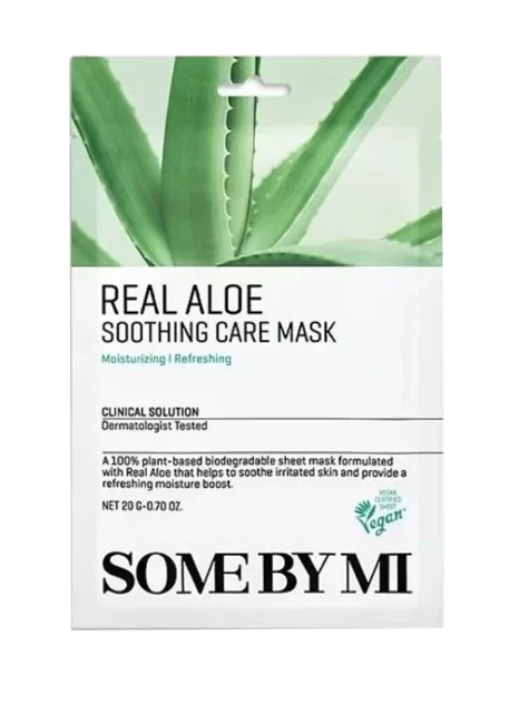 Some By Mi Sada zklidňujících masek s aloe vera Real Aloe (Soothing Care Mask) 20 x 20 g