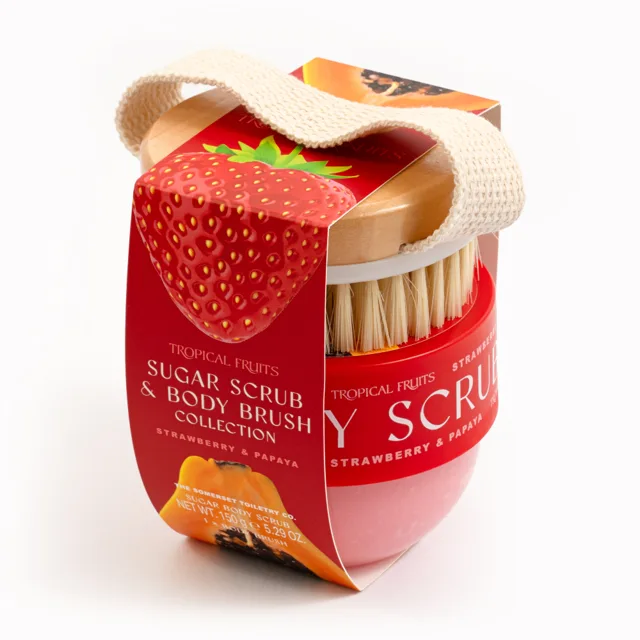 Somerset Toiletry Set s tělovým peelingem Jahoda a papája 2 ks