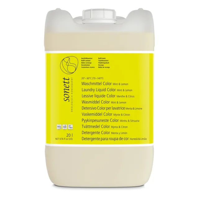 Sonett Color BIO tekutý prostředek na praní - Máta a Citron, 20 l