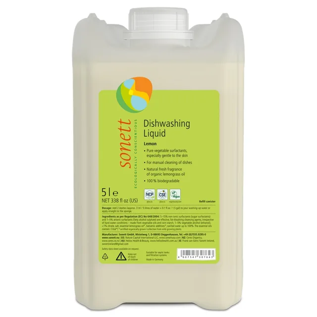 Sonett Ekologický tekutý prostředek na nádobí ve formě koncentrátu - Citron, 5 l