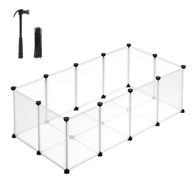 Songmics modulární klec z plastu, bílá - D 125 x Š 63 x V 42 cm