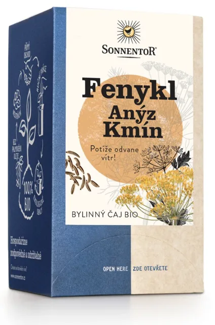 Sonnentor - Fenykl Anýz Kmín, porcovaný čaj, BIO, 18 ks
