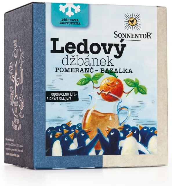 Sonnentor - Ledový džbánek® pomeranč – bazalka, porcovaný čaj, BIO, 16 ks