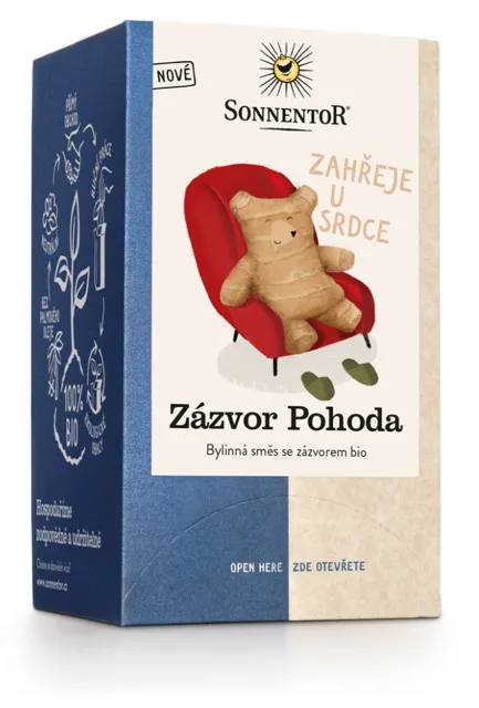 Sonnentor - Zázvor Pohoda, porcovaný čaj, BIO, 18 ks