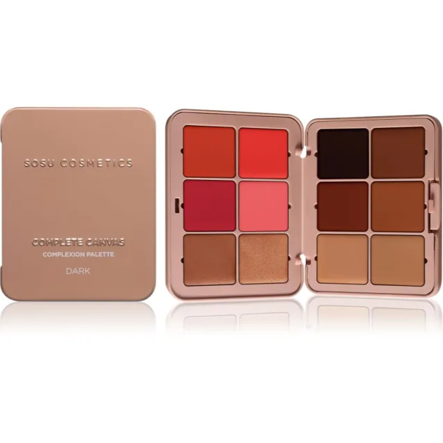 SOSU Cosmetics Complete Canvas Complexion Palette multifunkční paleta na obličej odstín Dark 26.4 g