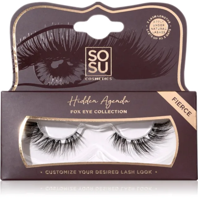 SOSU Cosmetics Hidden Agenda Fox Eye Collection umělé řasy odstín Fierce 1 ks
