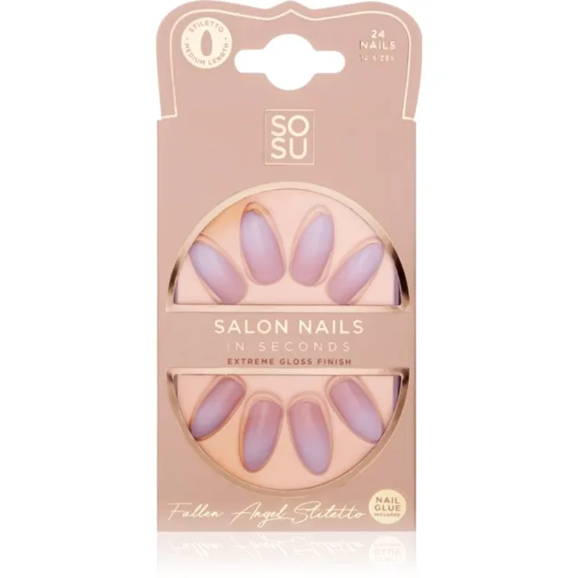 SOSU Cosmetics Salon Nails umělé nehty odstín Fallen Angel 24 ks