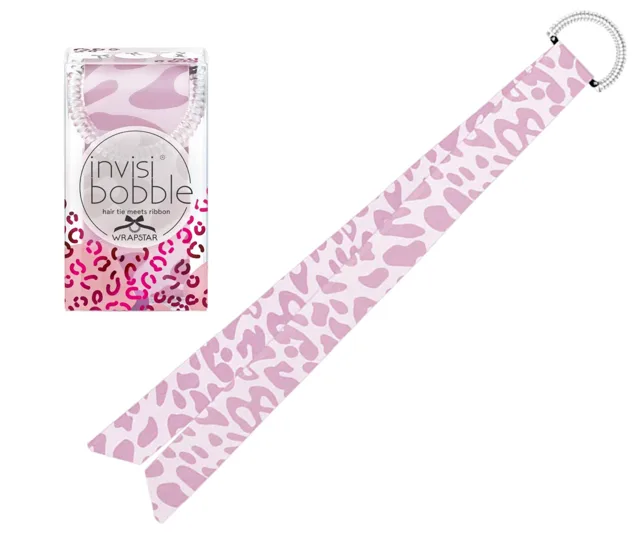 Spirálová gumička s mašlí Invisibobble Wrapstar Cat In The City - růžová (IB-WS-USHP101) + dárek zdarma