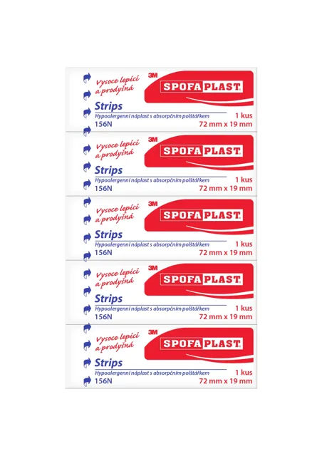 Spofaplast náplast kusová textilní 72 x 19 mm 5 ks