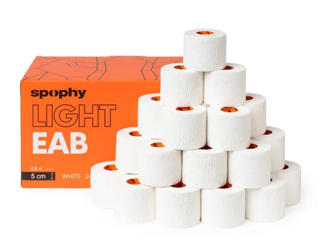 Spophy Light EAB Tape, elastická adhezivní bandáž bílá, 5 cm x 6,8 m, 24 ks