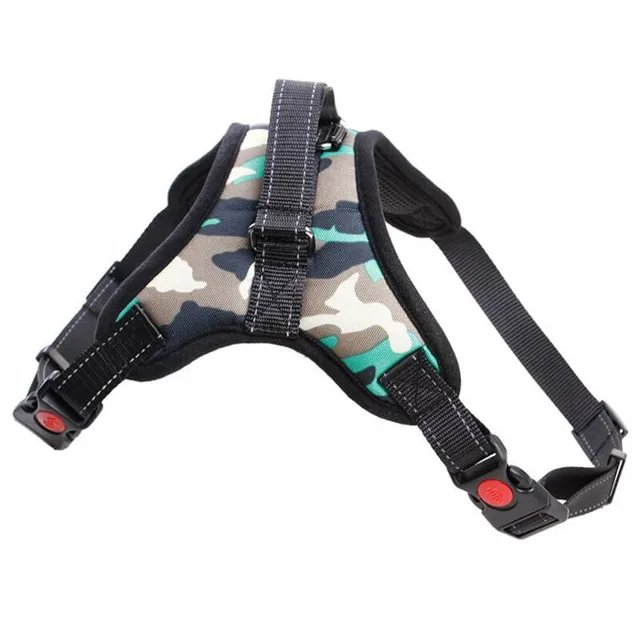 Sporty postroj pro psa | 32 – 98 cm Barva: Hnědý-maskáč, Obvod hrudníku: 46 - 57 cm