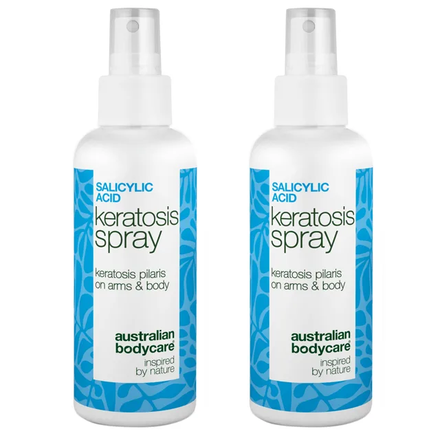 Sprej na keratosis pilaris a hrubou pokožku s pupínky — Keratosis pilaris sprej zmírňuje hrbolky a drsnou kůži. Obsahuje kyselina salicylová pro jemné čištění a vyhlazení.