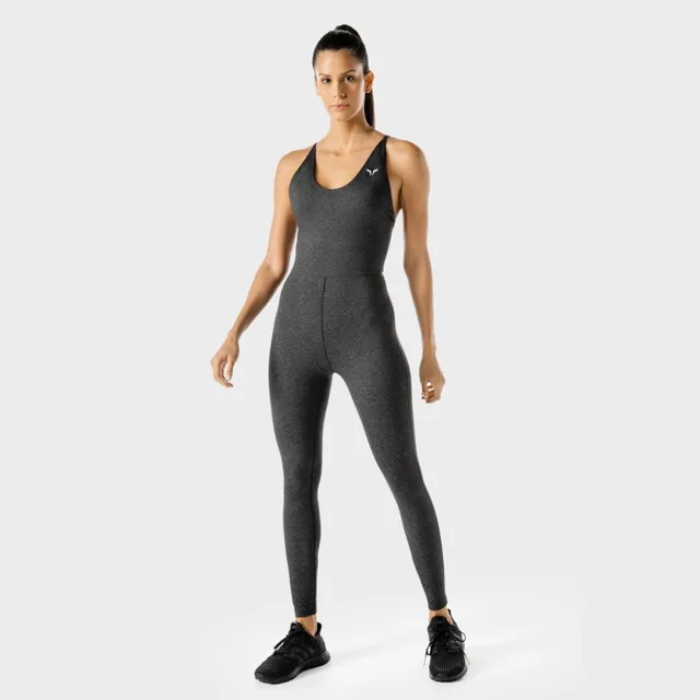 SQUATWOLF Dámský overal Strappy Catsuit Black Marl