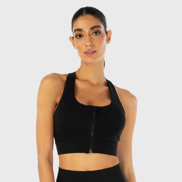 SQUATWOLF Sportovní podprsenka Zip Up Infinity Black