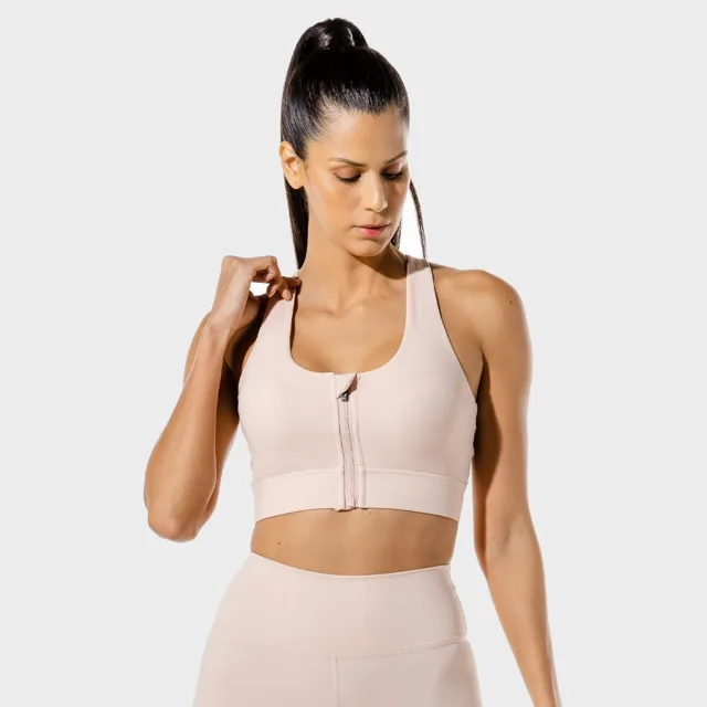 SQUATWOLF Sportovní podprsenka Zip Up Peachy Keen