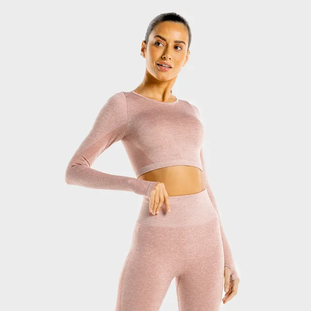 SQUATWOLF Sportovní Top Seamless Crop Top Rose Gold