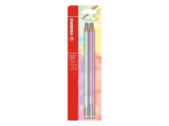 STABILO Swano Pastel grafitová tužka HB s pryží 4 ks