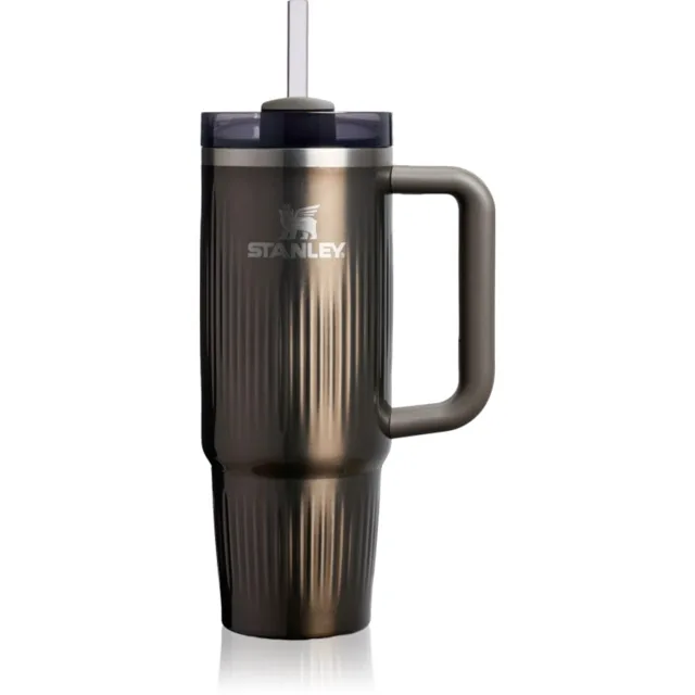 Stanley Quencher H2.O Fluted Tumbler nerezový tumbler s brčkem velký gunmetal shine 1 ks