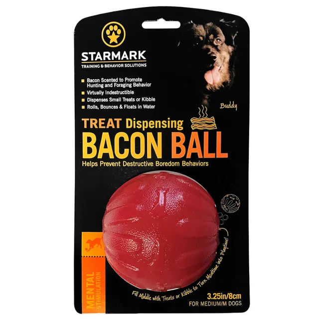 Starmark Treat Dispensing Bacon Ball - velikost M: Ø 8 cm