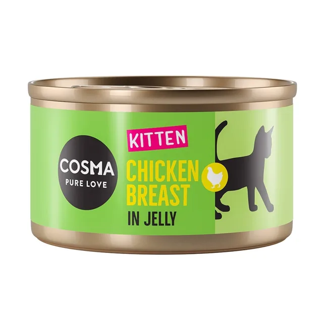 Startovací sada Cosma Kitten - 6 x 85 g konzervy + 4 x 40 g polévka + 26 g pamlsky