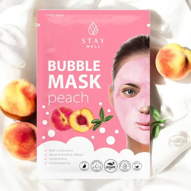 STAY Well -  Deep Cleansing Bubble Mask PEACH - Hluboce čisticí bublinková maska s extraktem z broskve - 20 g