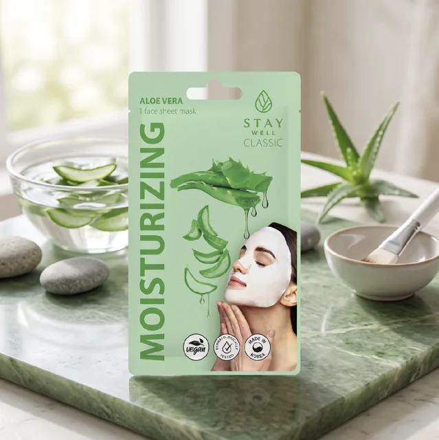 STAY Well -  Moisturizing Aloe Vera Sheet Mask - Hluboce hydratující maska s aloe vera - 22 g