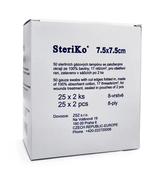 Steriko gáza kompresní sterilní 7,5 x 7,5 /25 x 2 8vr