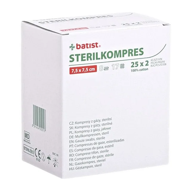 STERILKOMPRES 7.5 x 7.5cm 25 x 2 kusy