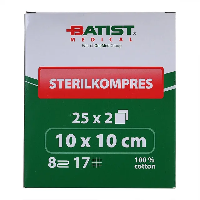 Sterilkompres Gáza 8vr.17n.10x10cm 25x2ks