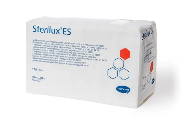 Sterilux ES Nesterilní kompres 10 x 20 cm 17 vláken, 8 vrstev, 100 ks