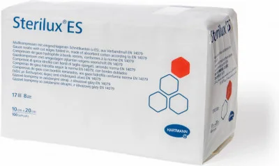Sterilux ES Nesterilní kompres 10 x 20 cm 17 vláken 8 vrstev 100 ks