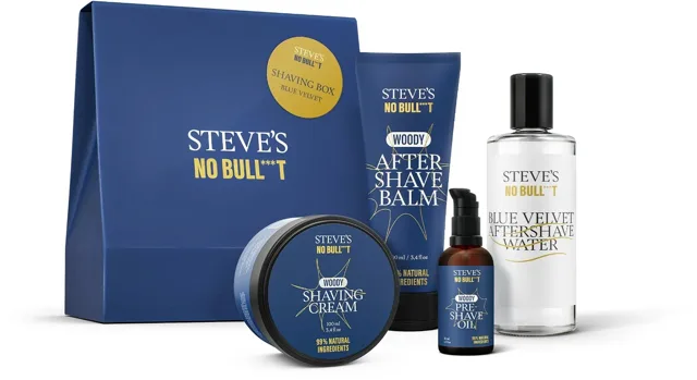 Steve's Dárková sada Shaving Box Blue Velvet