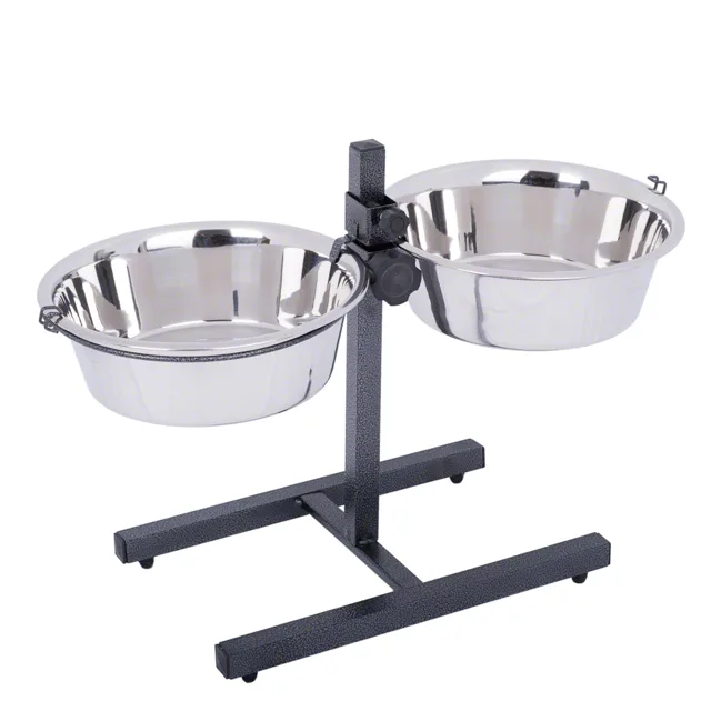 Stojan včetně 2 nerezových misek - 2 x 1,8 l, Ø 21 cm, výška do 38 cm