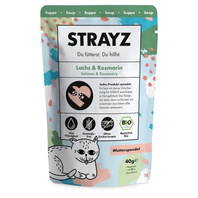 STRAYZ BIO polévka 14 ks (14 x 40 g) - bio losos a bio rozmarýn