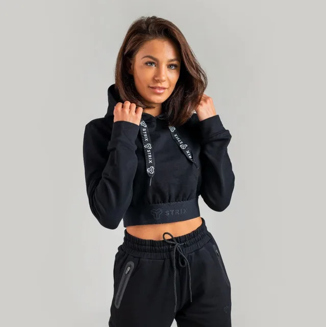 STRIX Dámská mikina Essential Cropped Hoodie black