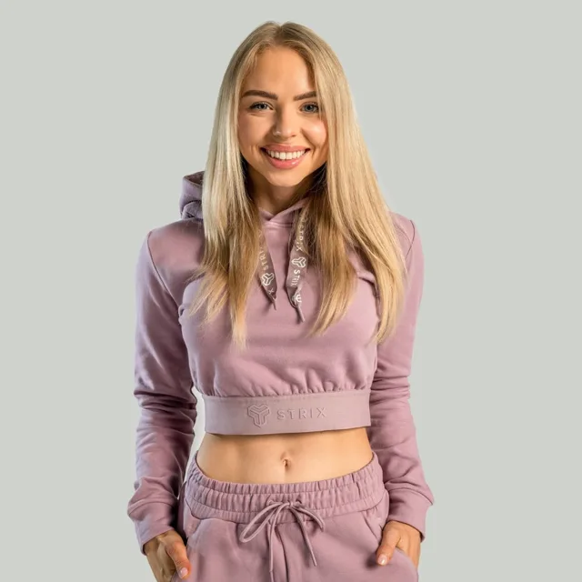 STRIX Dámská mikina Essential Cropped Hoodie Mauve