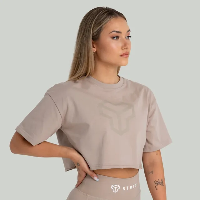 STRIX Dámské tričko CropTop Taupe