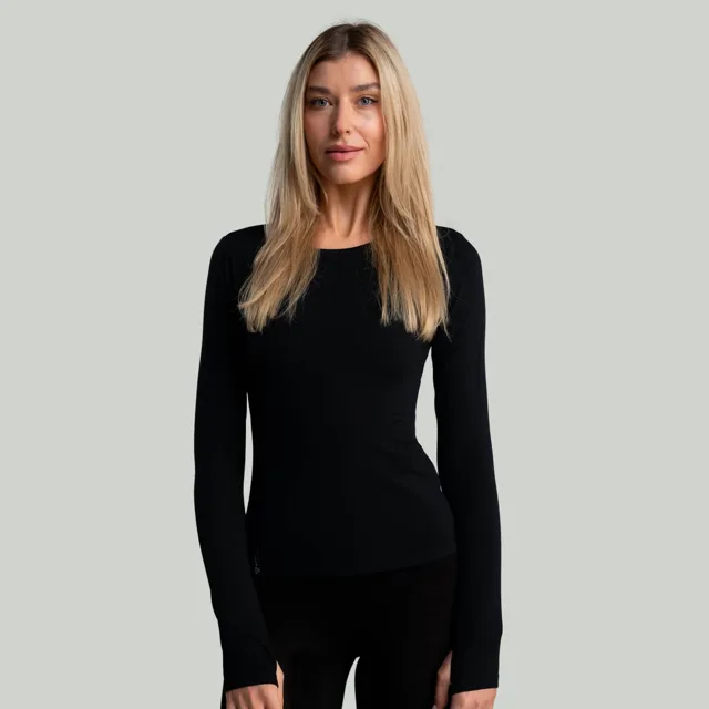 STRIX Dámské tričko s dlouhým rukávem MERINO I Black