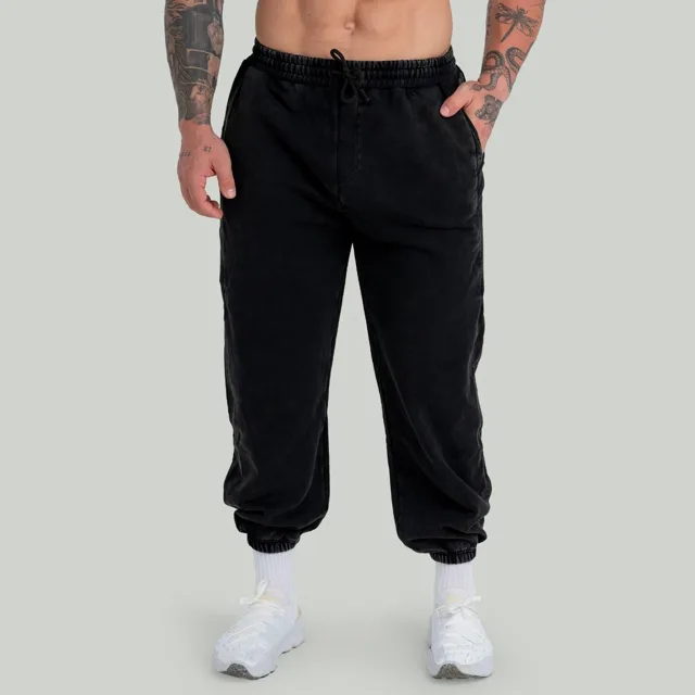 STRIX Tepláky Washed Black