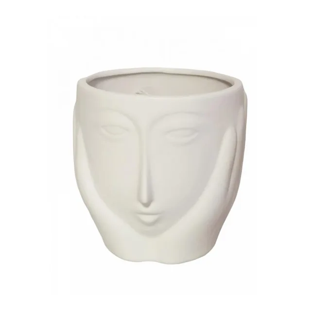 Stylový keramický květináč hlava 14 cm