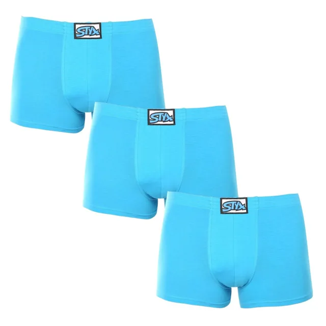 Styx 3PACK pánské boxerky klasická guma světle modré (3Q1169) L