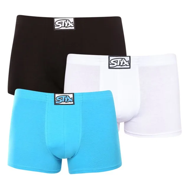 Styx 3PACK pánské boxerky klasická guma vícebarevné (3Q96019) M
