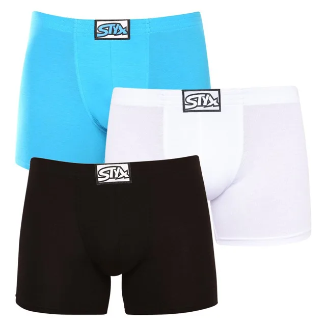 Styx 3PACK pánské boxerky long klasická guma vícebarevné (3F96019) M