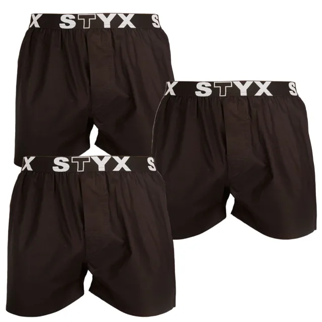 Styx 3PACK pánské trenky sportovní guma černé (3B960) S