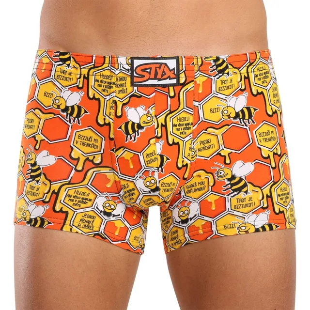 Styx Pánské boxerky art klasická guma včelky (Q1654) M
