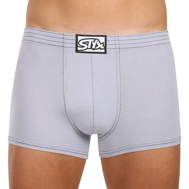 Styx Pánské boxerky klasická guma světle šedá (Q1067) L
