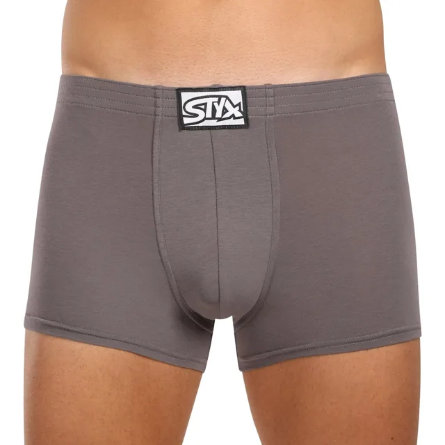 Styx Pánské boxerky klasická guma tmavě šedé (Q1063) M