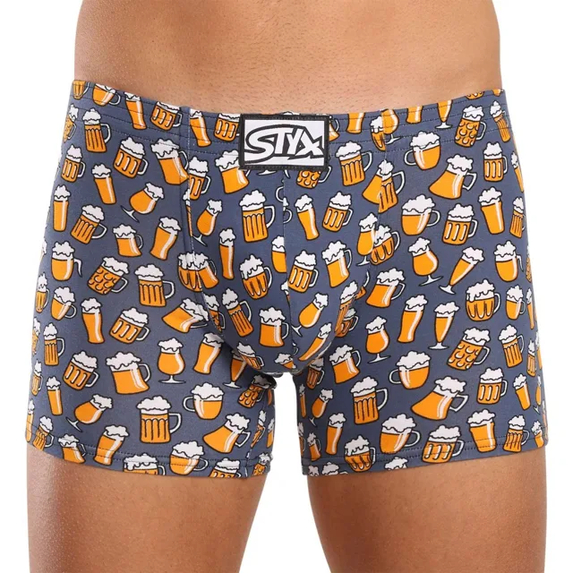 Styx Pánské boxerky long art klasická guma pivo (F1357) M