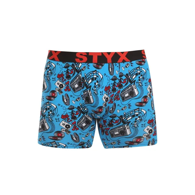 Styx Pánské boxerky long art sportovní guma hudba (UN1558) S