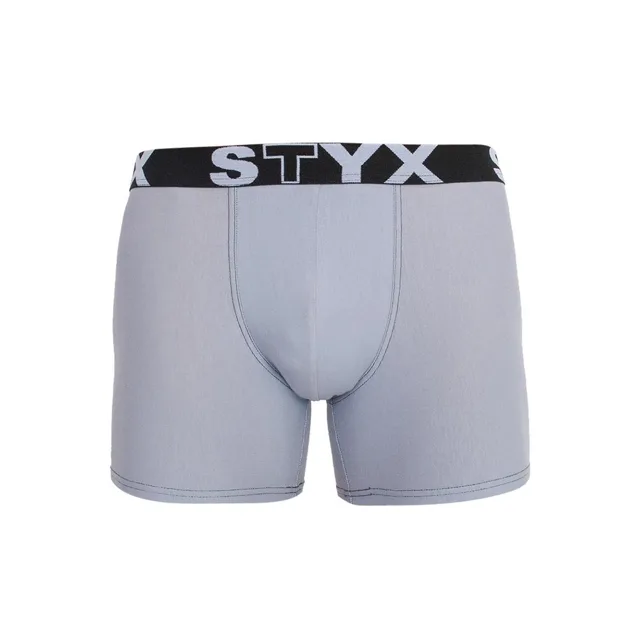 Styx Pánské boxerky long sportovní guma světle šedé (U1067) M